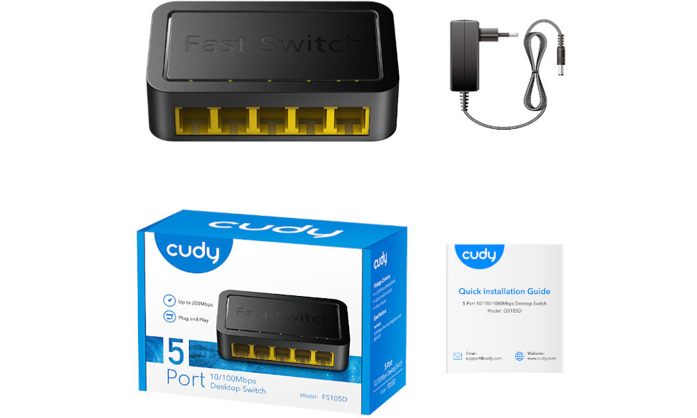 Switch CUDY FS105D wyposażenie
