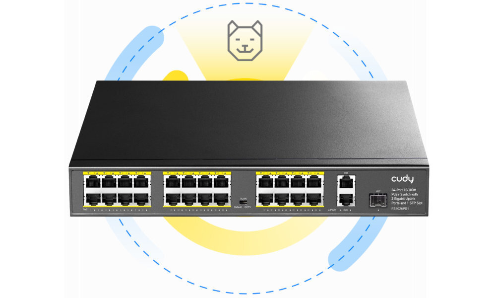 Switch CUDY FS1026PS1 porty uplink SFP+