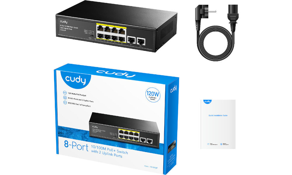 Switch CUDY FS1010P wyposażenie
