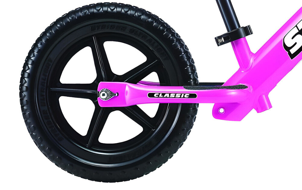 Rowerek biegowy STRIDER Classic 12 ST-M4PK Różowy koła 12-calowe piankowe formowane ultralekkie gładkie opony nie wymagają pompowania znakomita przyczepność i zwrotność na każdej nawierzchni