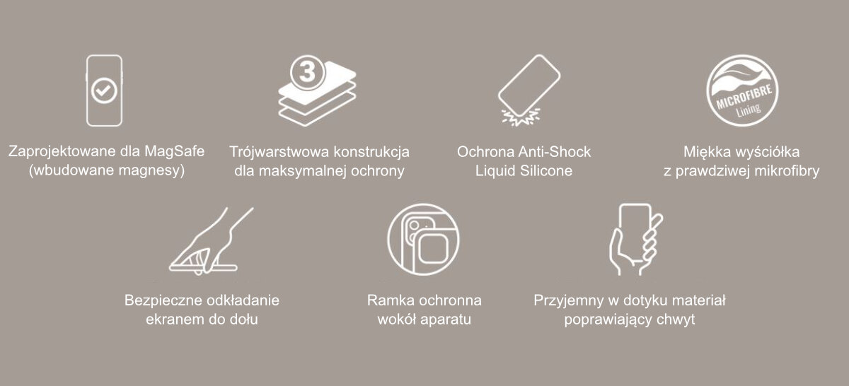 Kolorowe etui MagSafe Crong Apple iPhone 14 magsafe silikon płynny