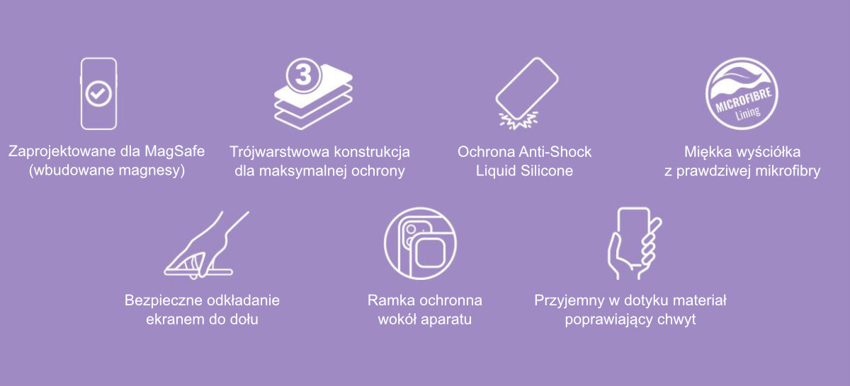 Kolorowe etui MagSafe Crong Apple iPhone 14 Pro magsafe silikon płynny