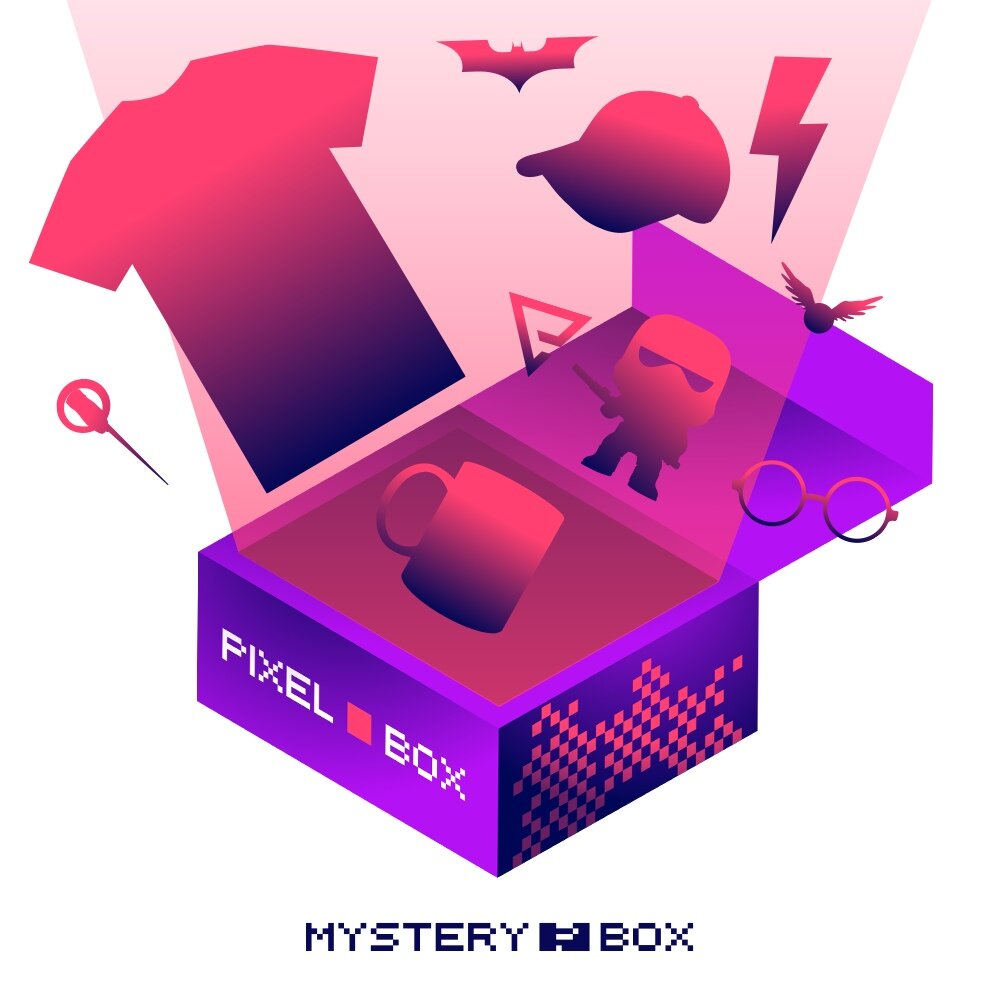 Zestaw gadżetów gamingowych PIXEL-BOX niespodzianka fani marvel dc comics magic star wars 24 godziny prezent