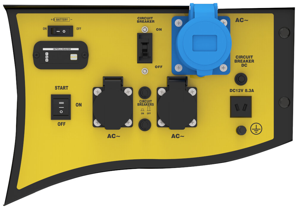 Agregat prądotwórczy CHAMPION CPG9000E2-EU liczne gniazda o roznych napieciach gniazda AC prad 32A 16A