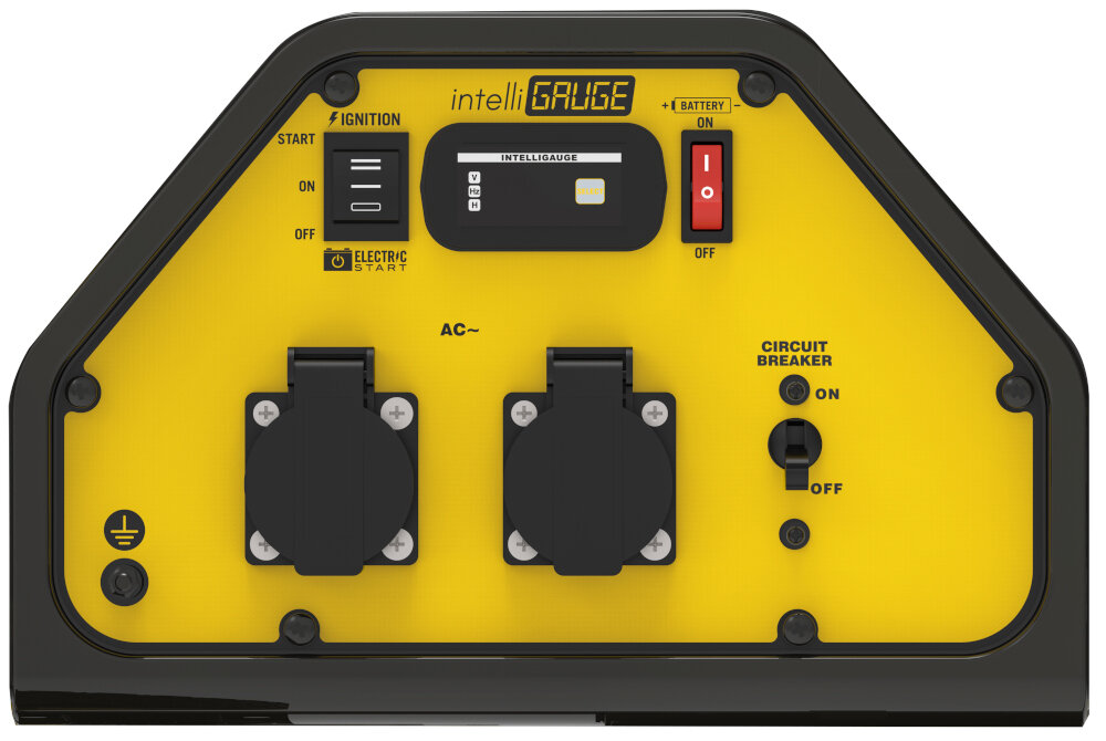 Agregat prądotwórczy CHAMPION CPG3500E2-DF-EU gniazda gniazdo 240V zabezpieczone korkiem gniazdo 120V stosowane w Stanach Zjednoczonych i krajach Ameryki lacinskiej