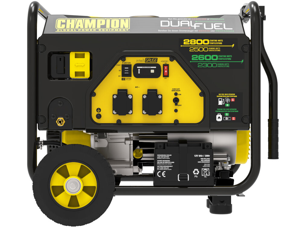 Agregat prądotwórczy CHAMPION CPG3500E2-DF-EU niski poziom halasu do 68 dB przy 7 metrach odleglosci