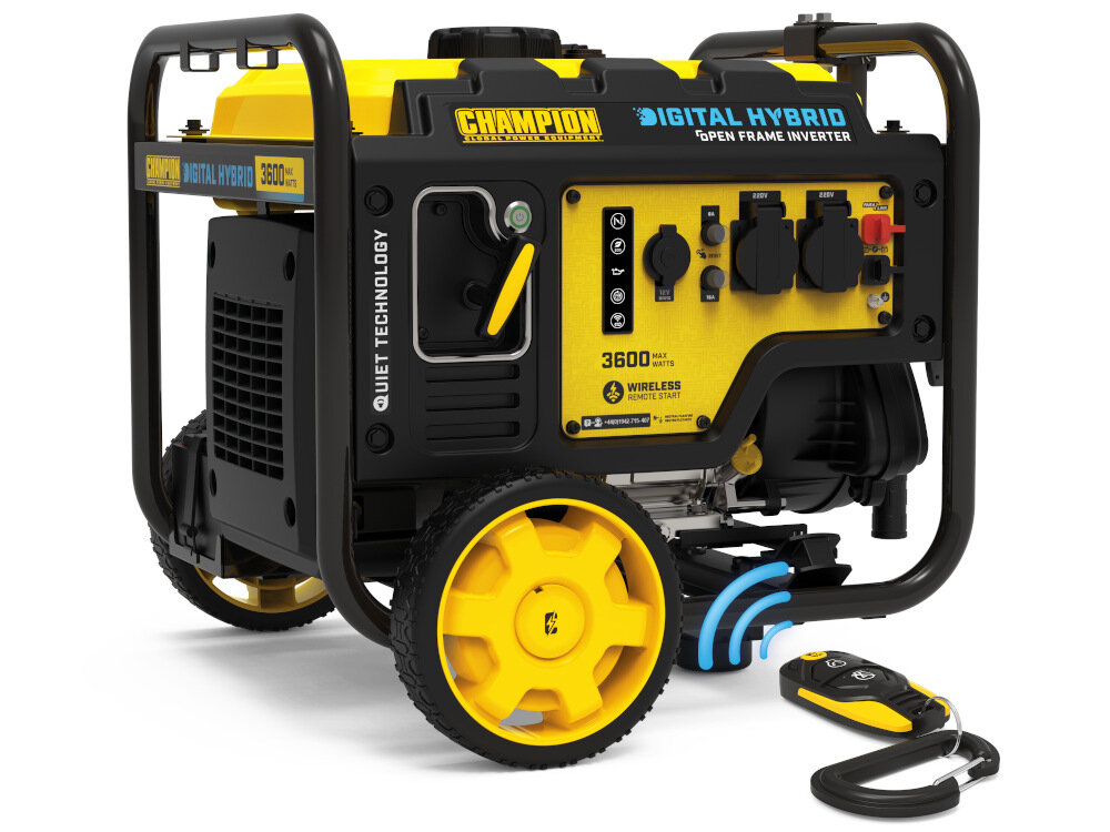 Agregat prądotwórczy CHAMPION CPG4000DHY-EU panel kontrolny jasne informacje precyzyjne ustawienia przejrzyste wskazniki stan pracy generatora efektywne bezpieczne dzialanie