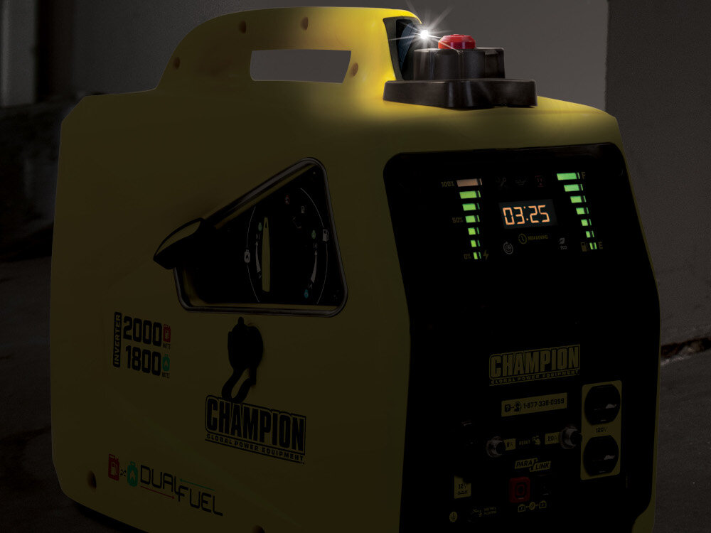 Agregat prądotwórczy CHAMPION 82001I-E-DF-EU inteligentny ochrona przed przeciazeniem technologia Champion inteligentnie zaprojektowana dioda LED