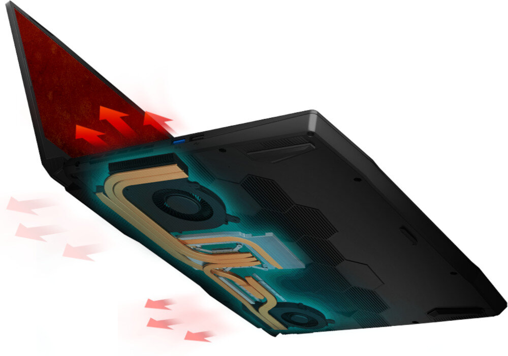 Laptop MSI Katana GF76 12UE-691PL system chłodzenie konstrukcja