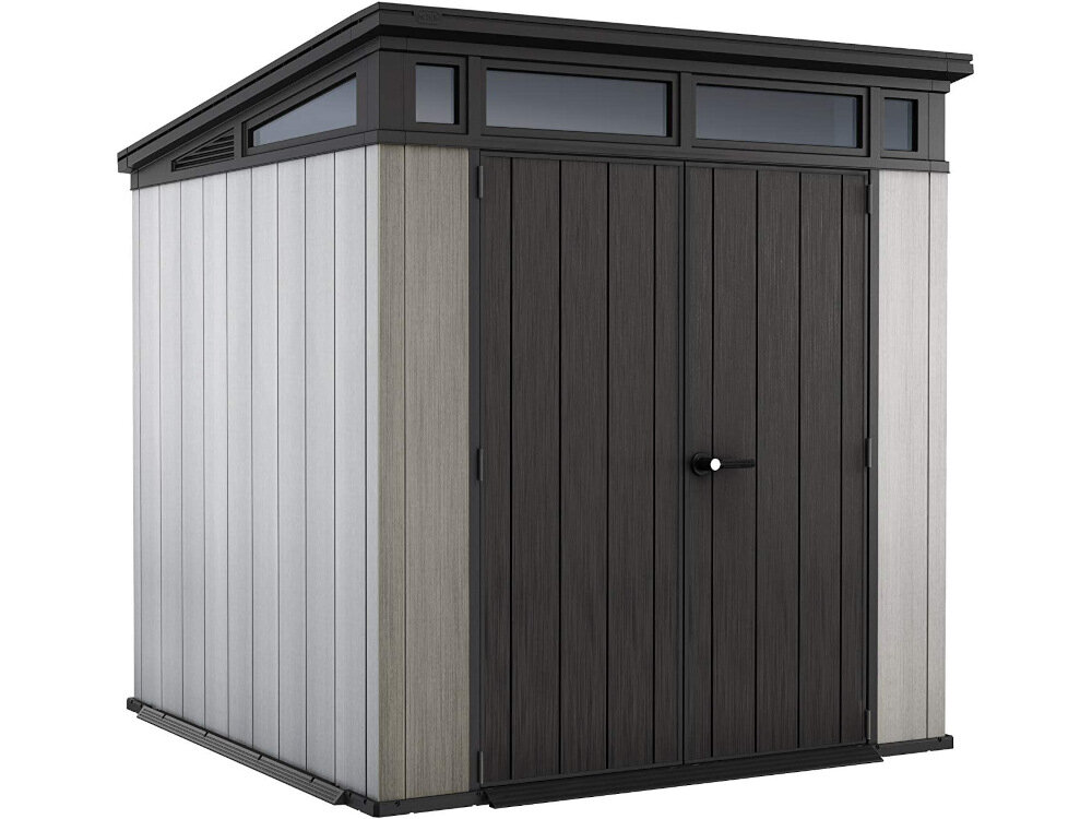 Domek narzędziowy KETER Artisan 7x7 Szaro-antracytowy do przechowywania elegancki praktyczny wymiary wewnętrzne 201 x 201 x 220 cm podłoga 4 m2
