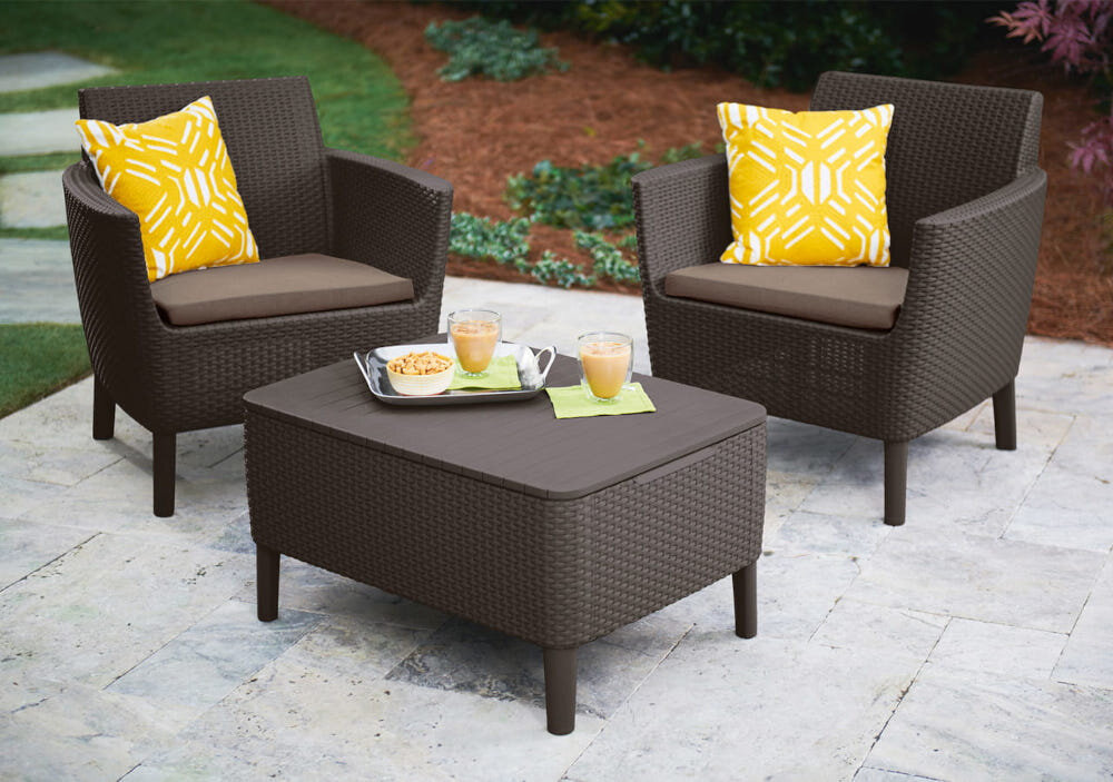 Zestaw mebli ogrodowych KETER Salemo 253201 Brązowy wysoka odporność na skrajne warunki atmosferyczne