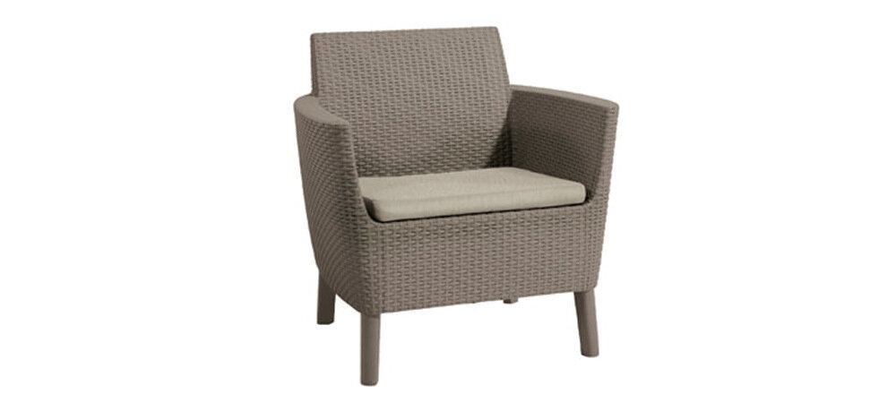Zestaw mebli ogrodowych KETER Salemo Cappuccino gwarancja idealnego relaksu fotel wymiary 79x67x76 cm maksymalne obciążenie do 110 kg