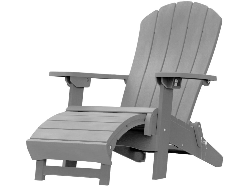 Fotel KETER Troy Adirondack 17211771 wygodna pozycja 3-pozycjne odchylenie oparcie podnóżek wysuwany w 2 pozycjach odpoczynek w dogodnej pozycji