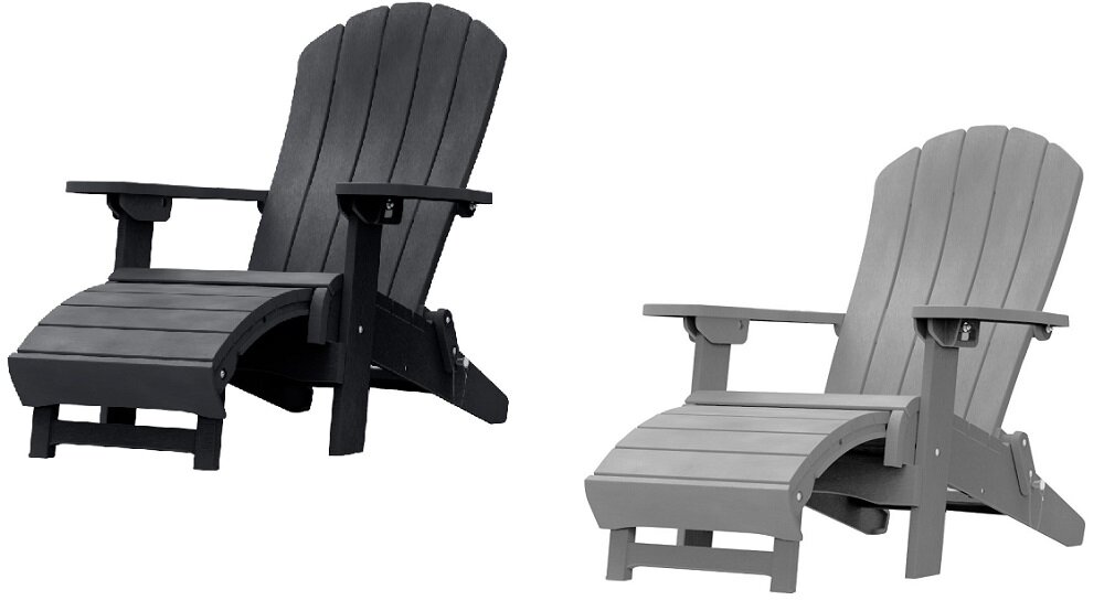 Fotel KETER Troy Adirondack 17211771 solidna konstrukcja z tworzywa pochodzącego z recyklingu okucia ze stali nierdzewnej obciążenie do 110 kg