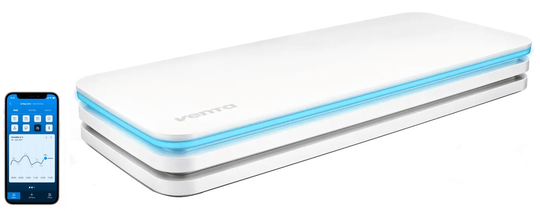 Czujnik jakości powietrza VENTA AS100 AirSense ECO systemem inteligentnego domu System automatycznie reaguje jakość powietrza dostosowanie praca poprawa