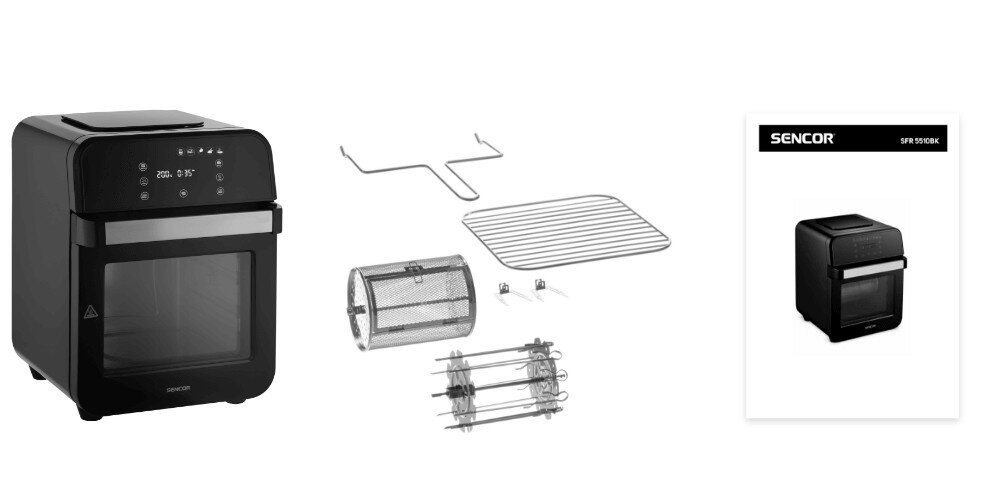 Air Fryer Frytownica beztłuszczowa SENCOR SFR 5510BK zestaw akcesoria komplet wyposazenie