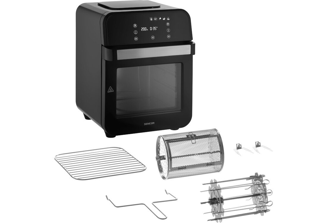 Air Fryer Frytownica beztłuszczowa SENCOR SFR 5510BK Łatwe czyszczenie wyczyścić za pomocą zwykłej gąbki i ciepłej wody z płynem podgrzewanie, suszenie i rozmrażanie