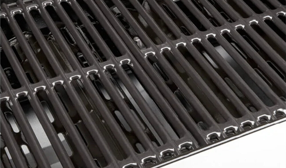 Grill gazowy LANDMANN Rexon New 3.0 01573 Czarny dwa ruszty główny do podgrzewania żeliwny modularny ruszt grillowy stalowy emaliowany ruszt do podgrzewania łącznie 2600 cm2 powierzchni dla około 12 osób