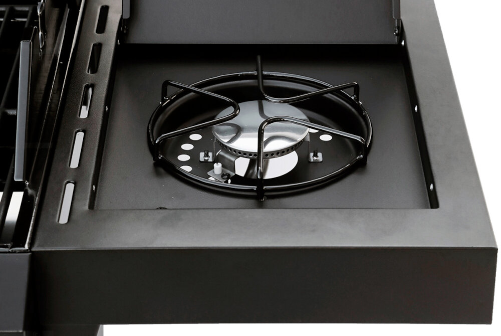 Grill gazowy LANDMANN Rexon New 3.1 01576 Czarny palnik boczny do gotowania zewnętrzna kuchnia