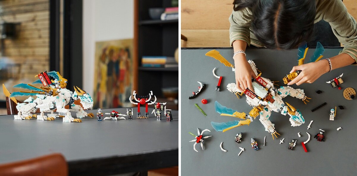 LEGO Ninjago Lodowy smok Zane’a 71786 dziecko kreatywność zabawa nauka rozwój klocki figurki minifigurki jakość tradycja konstrukcja nauka wyobraźnia role jakość bezpieczeństwo wyobraźnia budowanie pasja hobby funkcje instrukcje