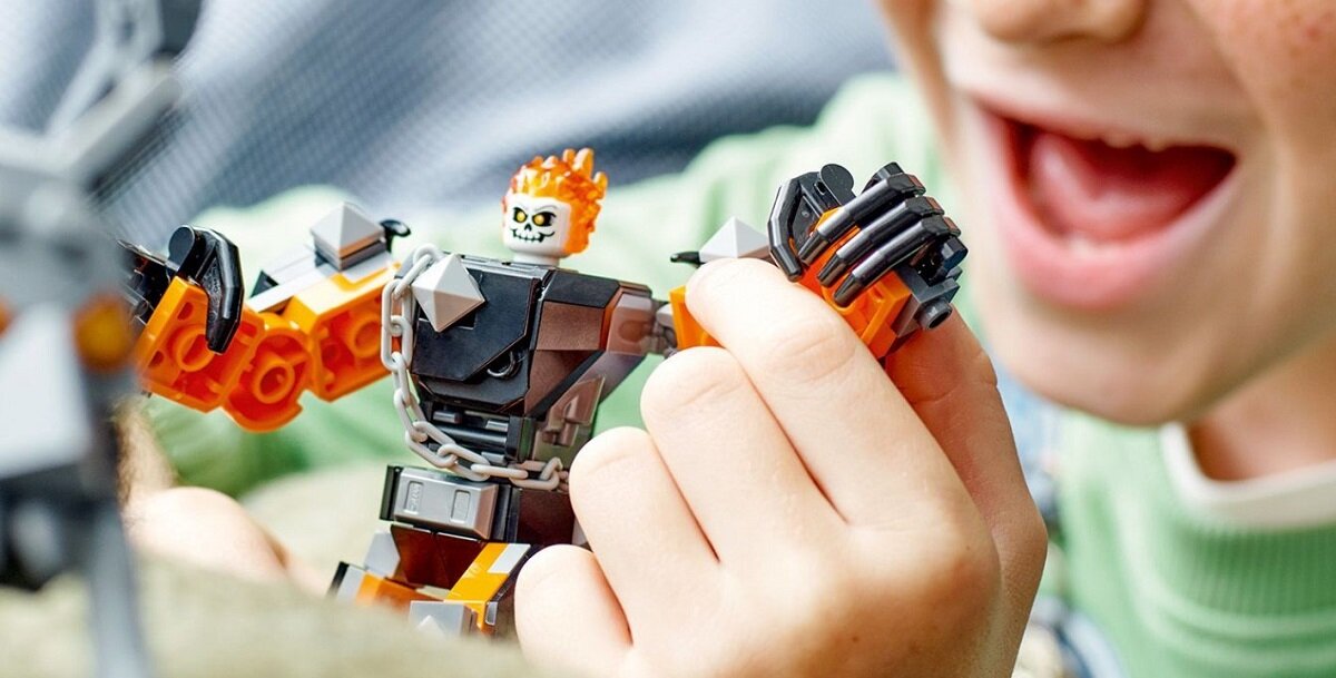 LEGO Marvel Upiorny Jeździec - mech i motor 76245 dziecko kreatywność zabawa nauka rozwój klocki figurki minifigurki jakość tradycja konstrukcja nauka wyobraźnia role jakość bezpieczeństwo wyobraźnia budowanie pasja hobby funkcje instrukcje