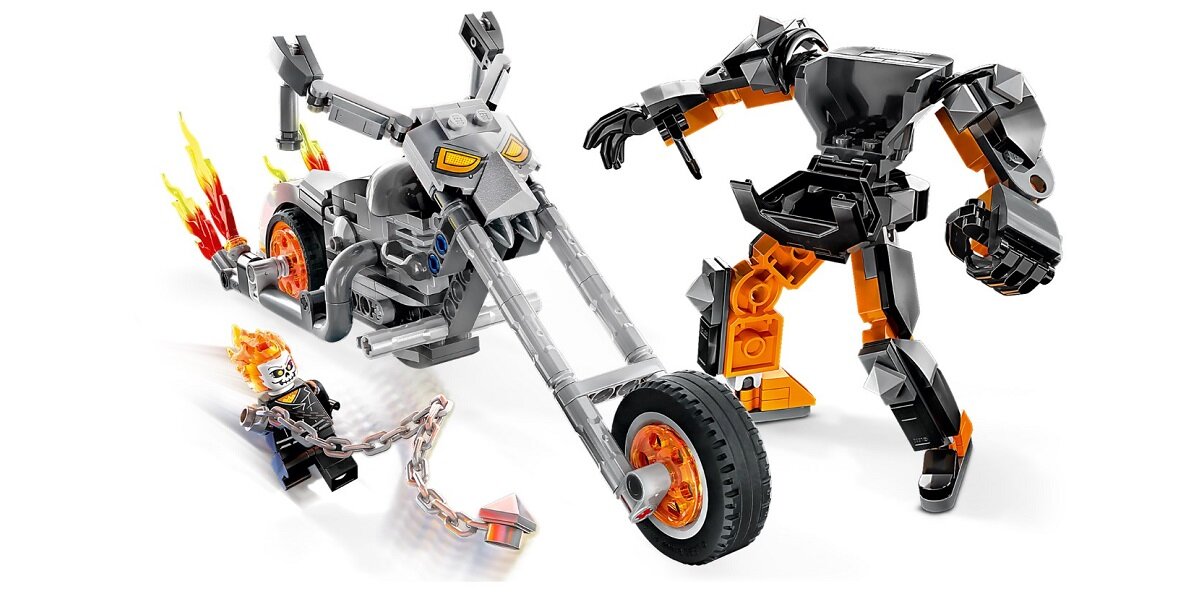 LEGO Marvel Upiorny Jeździec - mech i motor 76245 dziecko kreatywność zabawa nauka rozwój klocki figurki minifigurki jakość tradycja konstrukcja nauka wyobraźnia role jakość bezpieczeństwo wyobraźnia budowanie pasja hobby funkcje instrukcje