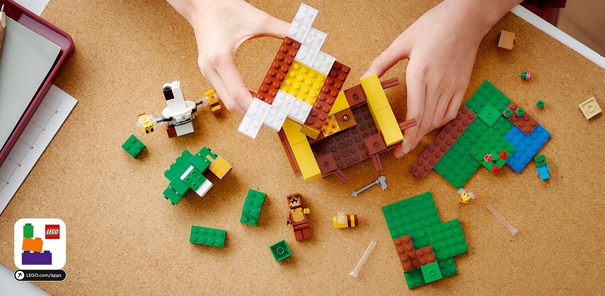 LEGO Minecraft Pszczeli ul 21241 dziecko kreatywność zabawa nauka rozwój klocki figurki minifigurki jakość tradycja konstrukcja nauka wyobraźnia role jakość bezpieczeństwo wyobraźnia budowanie pasja hobby funkcje instrukcje miód ul pszczoły
