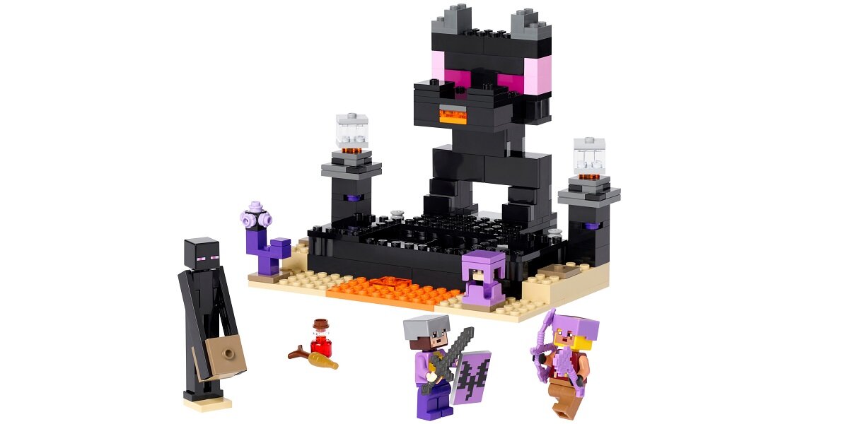 LEGO Minecraft Arena Endu 21242 dziecko kreatywność zabawa nauka rozwój klocki figurki minifigurki jakość tradycja konstrukcja nauka wyobraźnia role jakość bezpieczeństwo wyobraźnia budowanie pasja hobby funkcje instrukcje