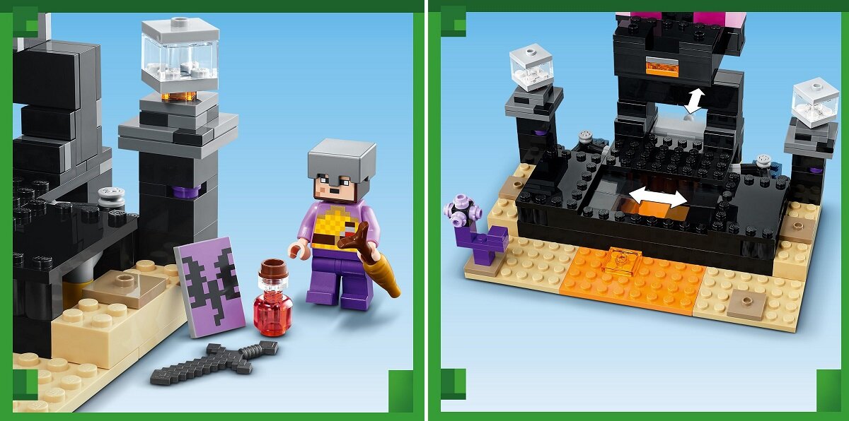 LEGO Minecraft Arena Endu 21242 dziecko kreatywność zabawa nauka rozwój klocki figurki minifigurki jakość tradycja konstrukcja nauka wyobraźnia role jakość bezpieczeństwo wyobraźnia budowanie pasja hobby funkcje instrukcje