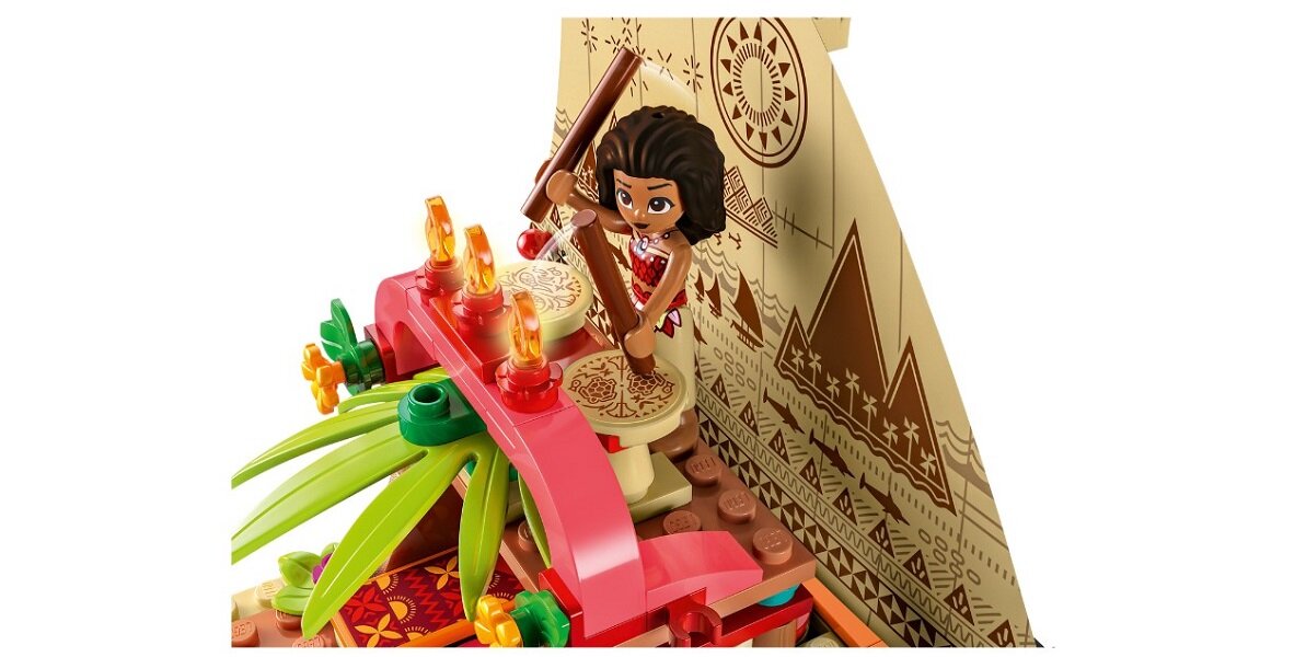 LEGO Disney Princess Katamaran Vaiany 43210 dziecko kreatywnść zabawa rozwój klocki figurki minifigurki jakość tradycja Kreatywność konstrukcja zabawa nauka wyobraźnia role