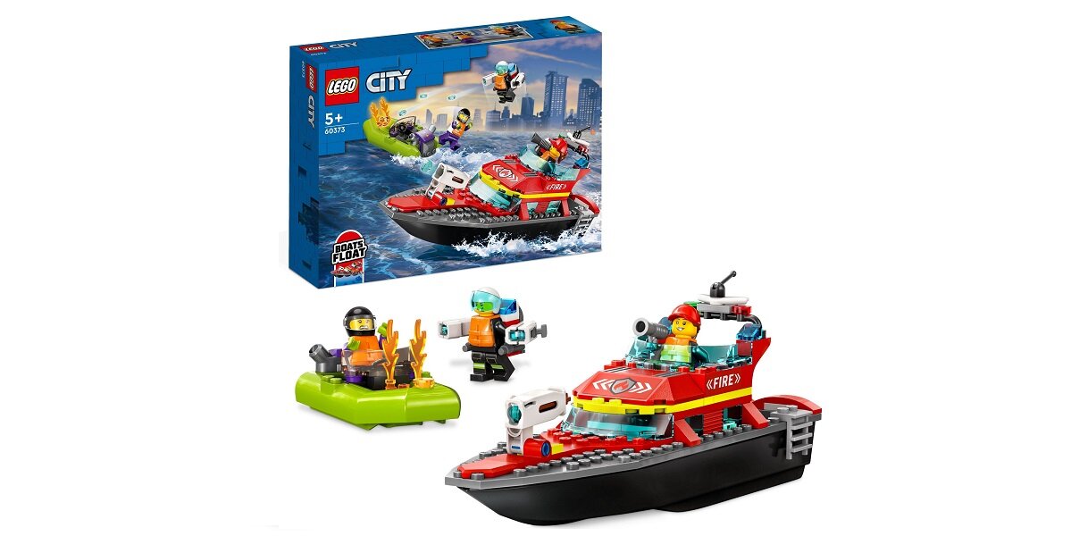 LEGO City Łódź strażacka 60373 dziecko kreatywność zabawa nauka rozwój klocki figurki minifigurki jakość tradycja konstrukcja nauka wyobraźnia role jakość bezpieczeństwo wyobraźnia budowanie pasja hobby funkcje instrukcja aplikacja LEGO Builder