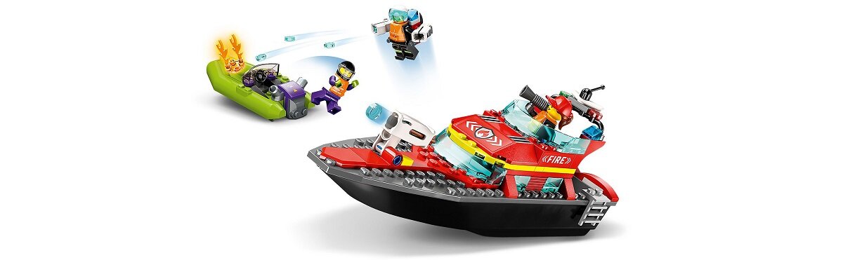 LEGO City Łódź strażacka 60373 dziecko kreatywność zabawa nauka rozwój klocki figurki minifigurki jakość tradycja konstrukcja nauka wyobraźnia role jakość bezpieczeństwo wyobraźnia budowanie pasja hobby funkcje instrukcja aplikacja LEGO Builder