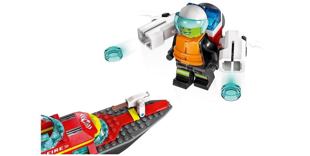 LEGO City Łódź strażacka 60373 dziecko kreatywność zabawa nauka rozwój klocki figurki minifigurki jakość tradycja konstrukcja nauka wyobraźnia role jakość bezpieczeństwo wyobraźnia budowanie pasja hobby funkcje instrukcja aplikacja LEGO Builder
