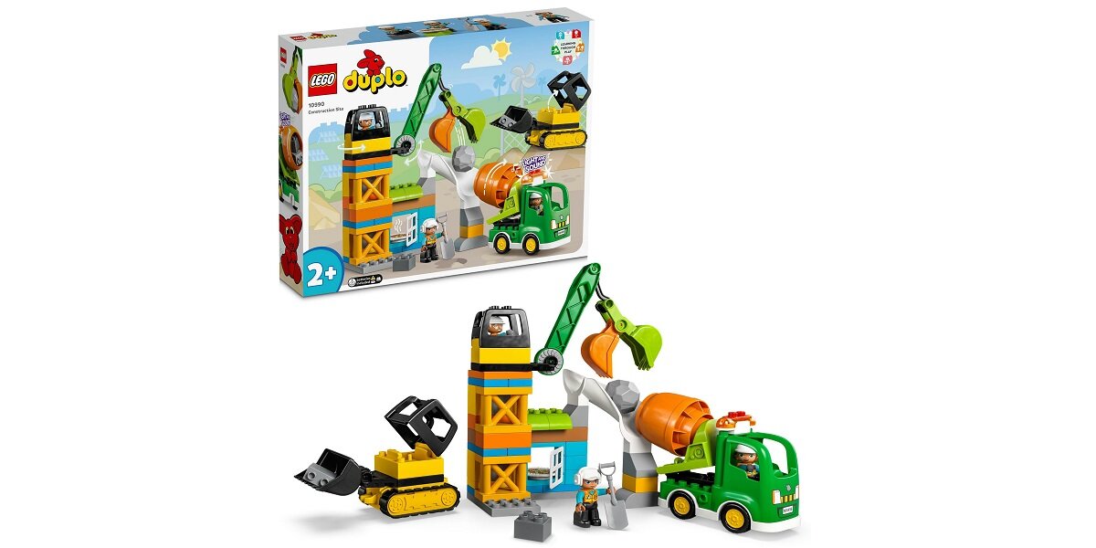 LEGO Duplo Budowa 10990 dziecko kreatywność zabawa nauka rozwój jakość tradycja konstrukcja nauka wyobraźnia role jakość bezpieczeństwo wyobraźnia budowanie pasja hobby funkcje instrukcje budowanie betoniarka maszyny Buldożer dźwig dźwięki światła