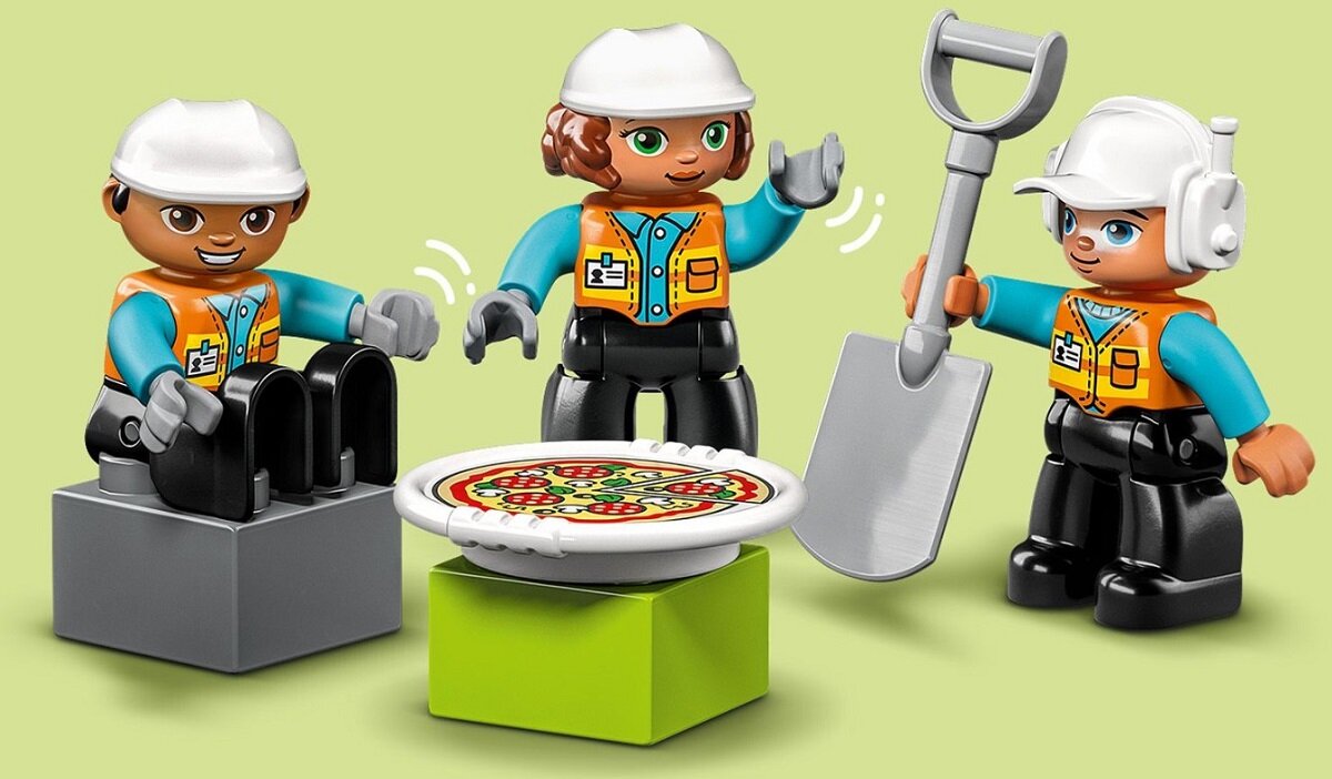 LEGO Duplo Budowa 10990 dziecko kreatywność zabawa nauka rozwój jakość tradycja konstrukcja nauka wyobraźnia role jakość bezpieczeństwo wyobraźnia budowanie pasja hobby funkcje instrukcje budowanie betoniarka maszyny Buldożer dźwig dźwięki światła