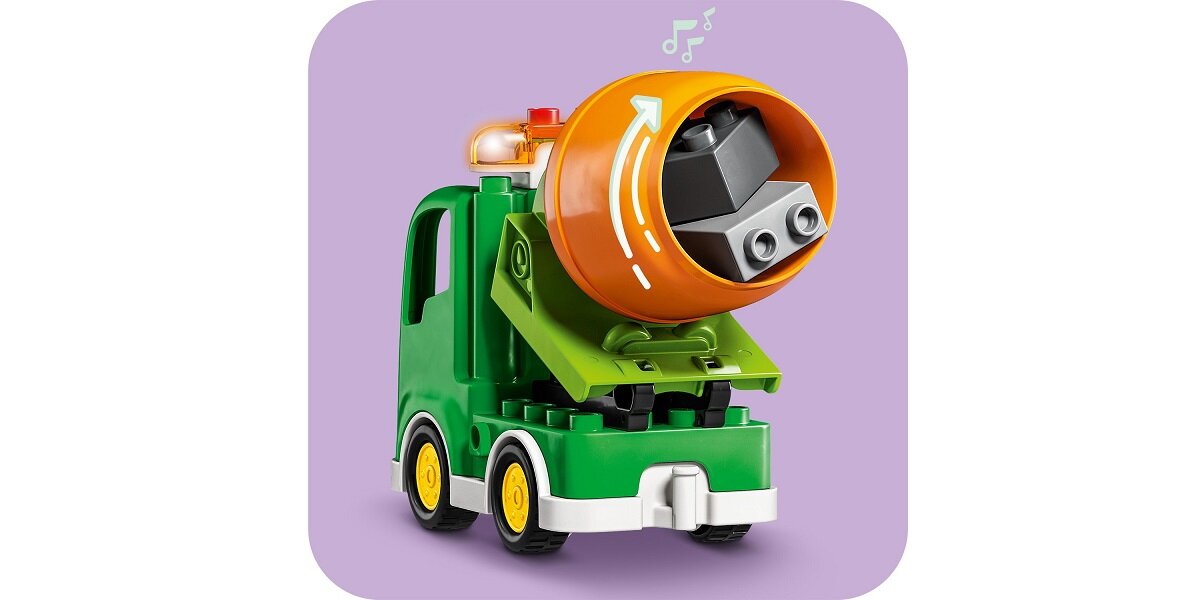 LEGO Duplo Budowa 10990 dziecko kreatywność zabawa nauka rozwój jakość tradycja konstrukcja nauka wyobraźnia role jakość bezpieczeństwo wyobraźnia budowanie pasja hobby funkcje instrukcje budowanie betoniarka maszyny Buldożer dźwig dźwięki światła
