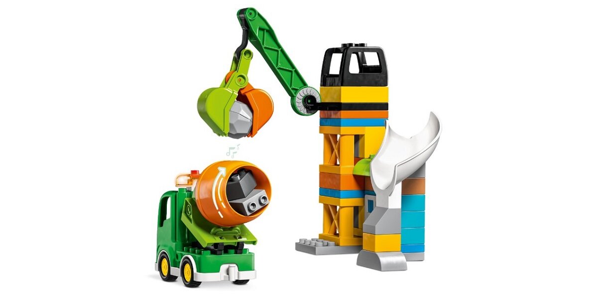 LEGO Duplo Budowa 10990 dziecko kreatywność zabawa nauka rozwój jakość tradycja konstrukcja nauka wyobraźnia role jakość bezpieczeństwo wyobraźnia budowanie pasja hobby funkcje instrukcje budowanie betoniarka maszyny Buldożer dźwig dźwięki światła