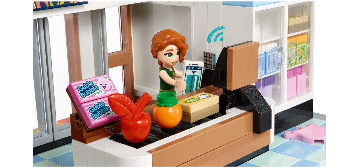 LEGO Friends Sklep spożywczy z żywnością ekologiczną 41729 dziecko kreatywność zabawa nauka rozwój klocki figurki minifigurki jakość tradycja konstrukcja nauka wyobraźnia role jakość bezpieczeństwo wyobraźnia budowanie pasja hobby funkcje instrukcje