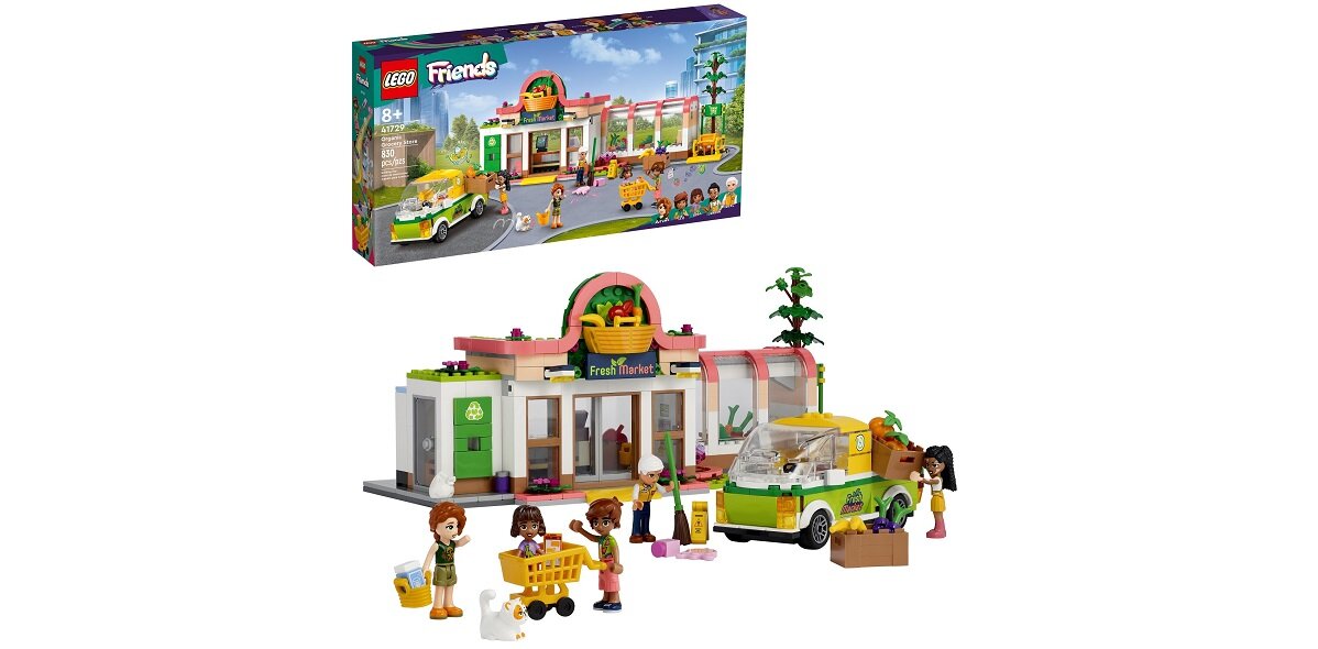 LEGO Friends Sklep spożywczy z żywnością ekologiczną 41729 dziecko kreatywność zabawa nauka rozwój klocki figurki minifigurki jakość tradycja konstrukcja nauka wyobraźnia role jakość bezpieczeństwo wyobraźnia budowanie pasja hobby funkcje instrukcje
