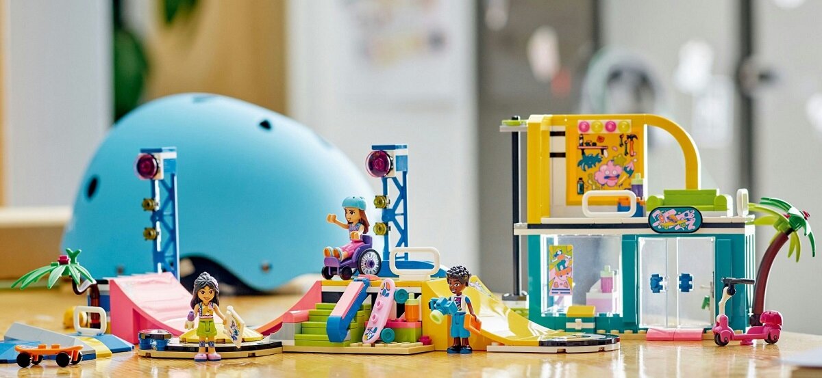 LEGO Friends Skatepark 41751 dziecko kreatywność zabawa nauka rozwój klocki figurki minifigurki jakość tradycja konstrukcja nauka wyobraźnia role jakość bezpieczeństwo wyobraźnia budowanie pasja hobby funkcje instrukcje
