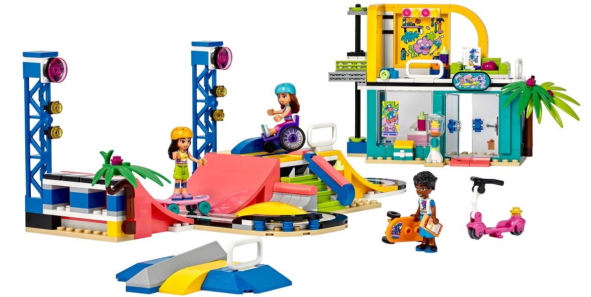 LEGO Friends Skatepark 41751 dziecko kreatywność zabawa nauka rozwój klocki figurki minifigurki jakość tradycja konstrukcja nauka wyobraźnia role jakość bezpieczeństwo wyobraźnia budowanie pasja hobby funkcje instrukcje
