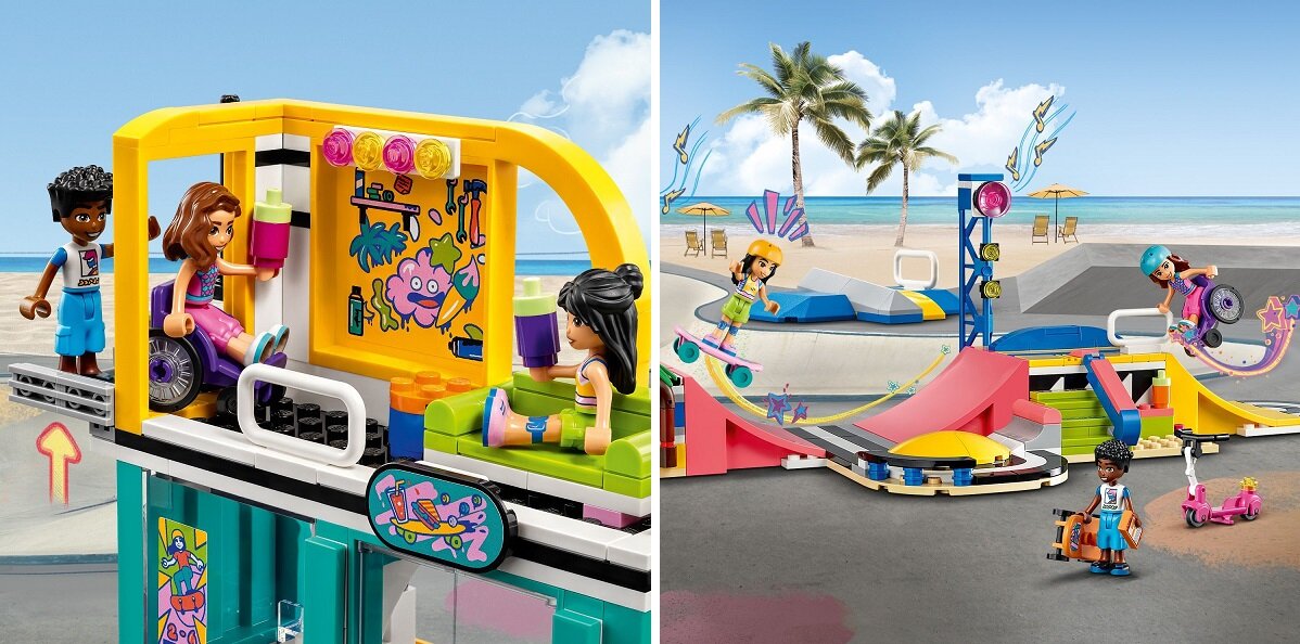 LEGO Friends Skatepark 41751 dziecko kreatywność zabawa nauka rozwój klocki figurki minifigurki jakość tradycja konstrukcja nauka wyobraźnia role jakość bezpieczeństwo wyobraźnia budowanie pasja hobby funkcje instrukcje