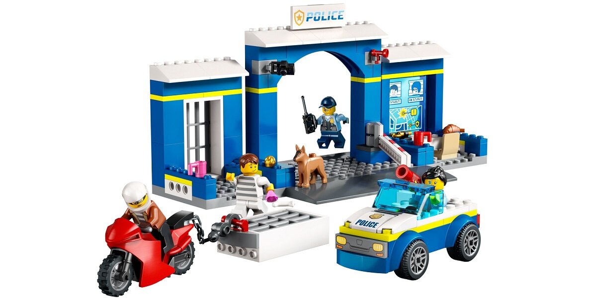 LEGO City Posterunek policji – pościg 60370 dziecko kreatywność zabawa nauka rozwój klocki figurki minifigurki jakość tradycja konstrukcja nauka wyobraźnia role jakość bezpieczeństwo wyobraźnia budowanie pasja hobby funkcje biuro więzenie złodziej ucieczka instrukcje radiowóz motocykl