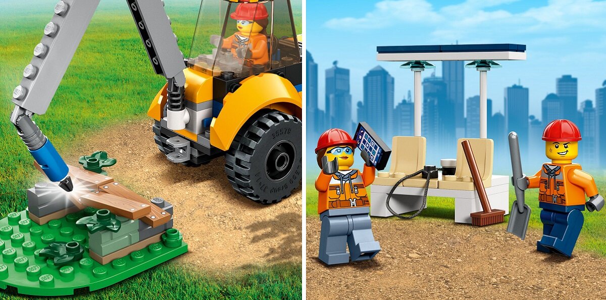 LEGO City Koparka 60385 dziecko kreatywność zabawa nauka rozwój klocki figurki minifigurki jakość tradycja konstrukcja nauka wyobraźnia role jakość bezpieczeństwo wyobraźnia budowanie pasja hobby funkcje instrukcja aplikacja LEGO Builder