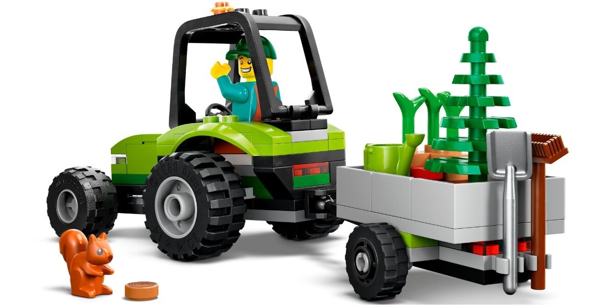 LEGO City Traktor w parku 60390 dziecko kreatywność zabawa nauka rozwój klocki figurki minifigurki jakość tradycja konstrukcja nauka wyobraźnia role jakość bezpieczeństwo wyobraźnia budowanie pasja hobby funkcje instrukcje