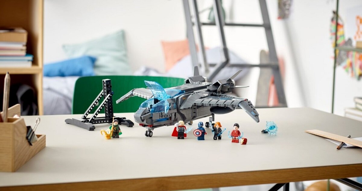 LEGO Marvel Quinjet Avengersów 76248 dziecko kreatywność zabawa nauka rozwój klocki figurki minifigurki jakość tradycja konstrukcja nauka wyobraźnia role jakość bezpieczeństwo wyobraźnia budowanie pasja hobby funkcje instrukcje