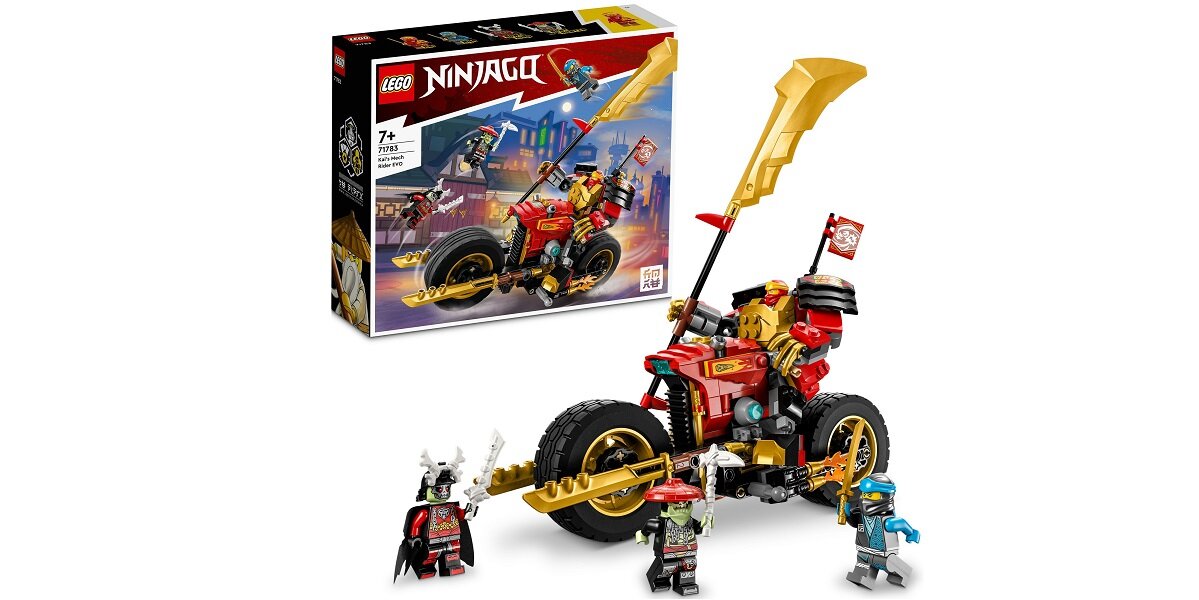 LEGO Ninjago Jeździec-Mech Kaia EVO 71783 dziecko kreatywność zabawa nauka rozwój klocki figurki minifigurki jakość tradycja konstrukcja nauka wyobraźnia role jakość bezpieczeństwo wyobraźnia budowanie pasja hobby funkcje instrukcje