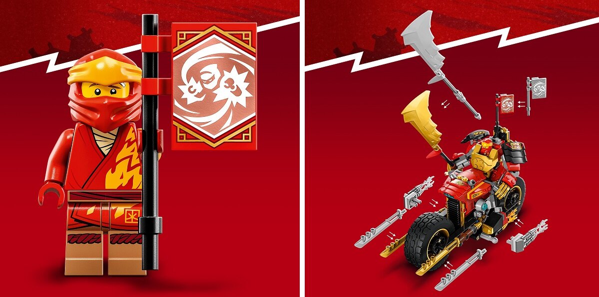 LEGO Ninjago Jeździec-Mech Kaia EVO 71783 dziecko kreatywność zabawa nauka rozwój klocki figurki minifigurki jakość tradycja konstrukcja nauka wyobraźnia role jakość bezpieczeństwo wyobraźnia budowanie pasja hobby funkcje instrukcje