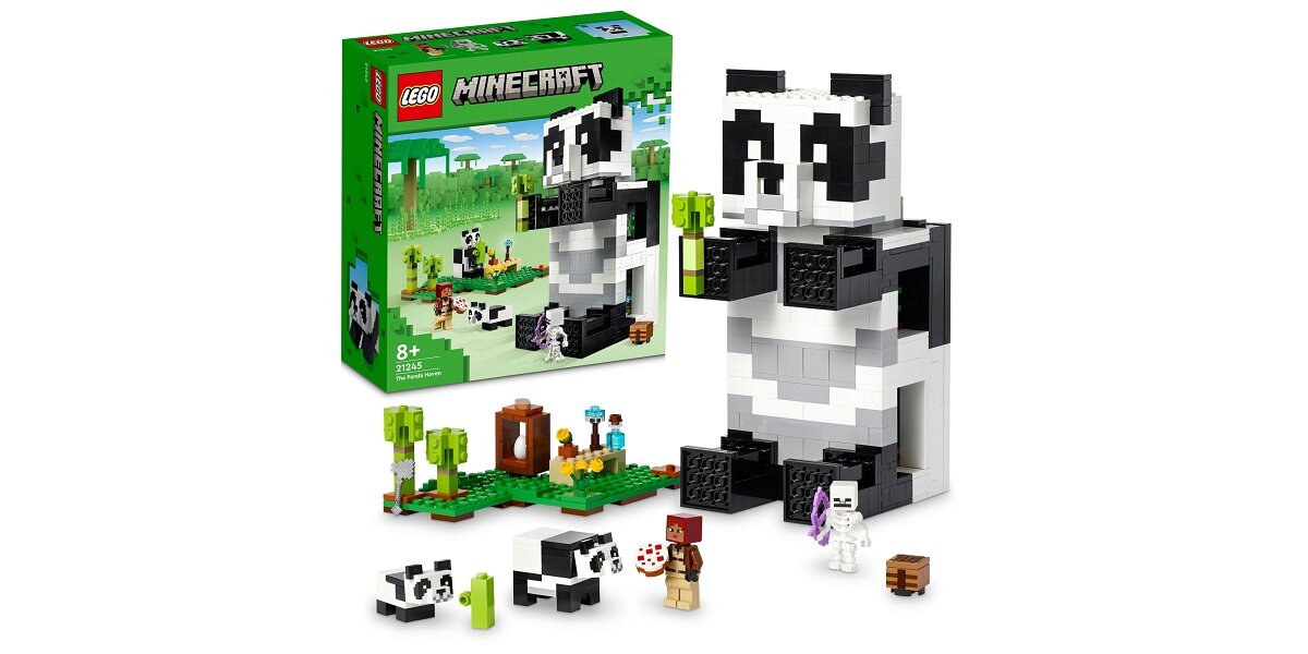 LEGO Minecraft Rezerwat pandy 21245 dziecko kreatywność zabawa nauka rozwój klocki figurki minifigurki jakość tradycja konstrukcja nauka wyobraźnia role jakość bezpieczeństwo wyobraźnia budowanie pasja hobby funkcje instrukcje