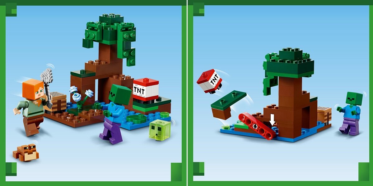 LEGO Minecraft Przygoda na mokradłach 21240 dziecko kreatywność zabawa nauka rozwój klocki figurki minifigurki jakość tradycja konstrukcja nauka wyobraźnia role jakość bezpieczeństwo wyobraźnia budowanie pasja hobby funkcje instrukcje